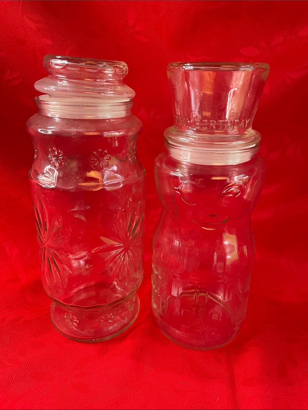 Clear Glass Decorative Jar Set by